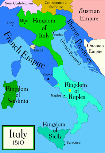 Map of 1810 Italy